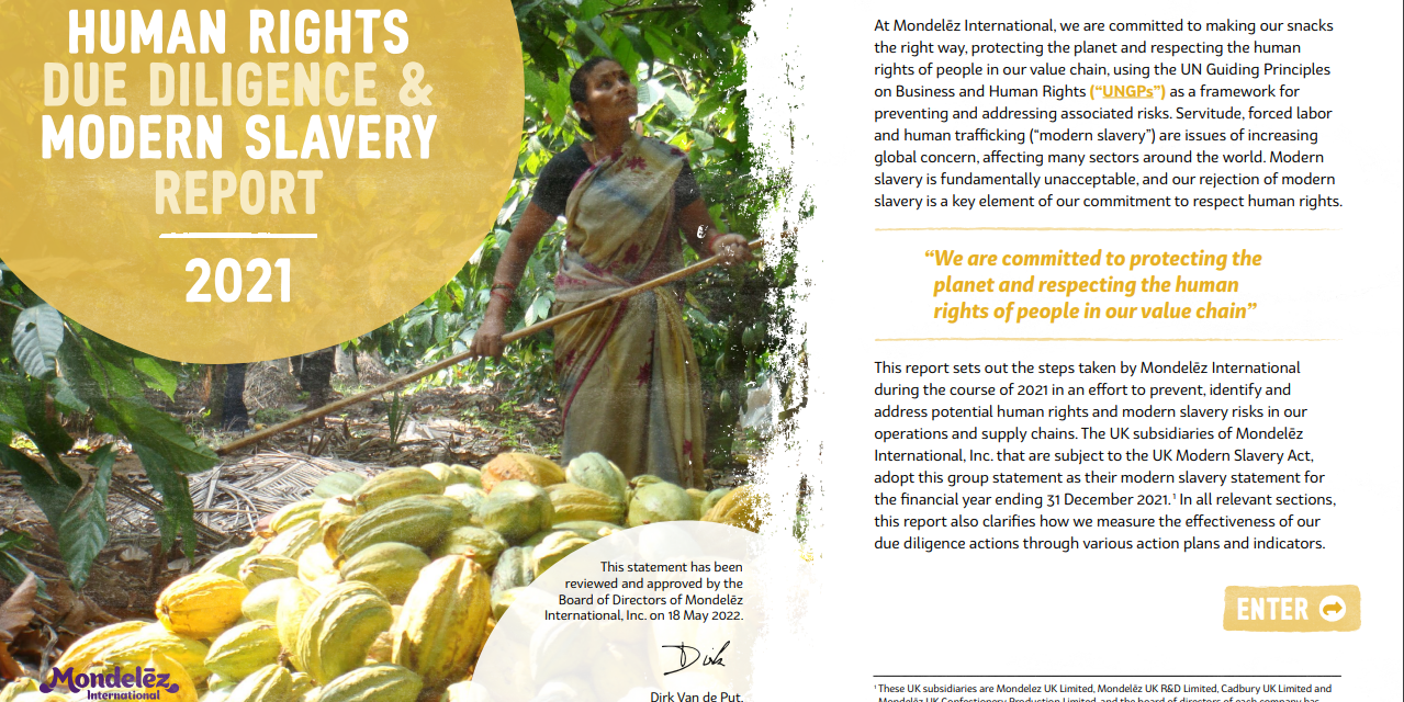 Mondelēz releases 2021 Human Rights Due Diligence report
